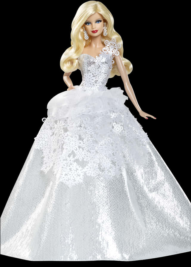 Elegant Bridal Barbie Doll PNG
