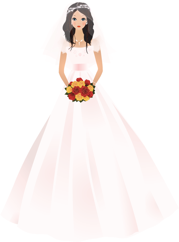 Elegant Bride Illustration PNG