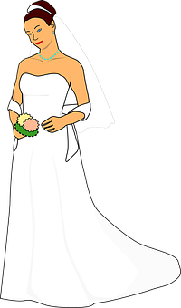 Elegant Bride Illustration PNG