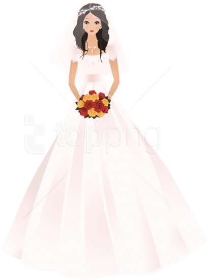 Elegant Bride Illustration PNG