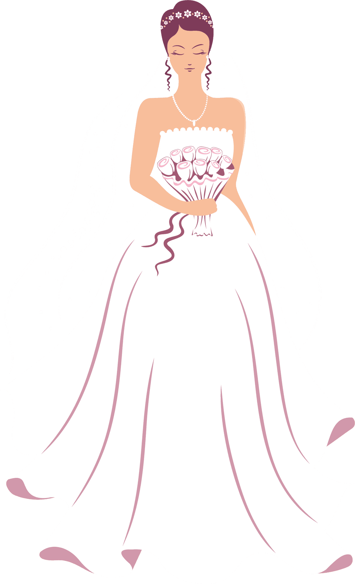 Elegant Bride Illustration PNG