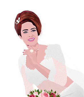Elegant Bride Illustration PNG