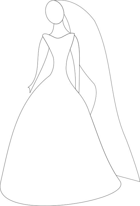 Elegant Bride Silhouette PNG