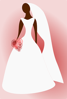 Elegant Bride Vector Illustration PNG