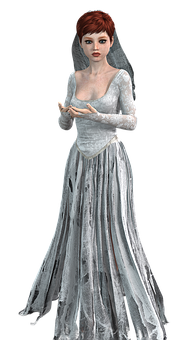 Elegant Bride3 D Character PNG