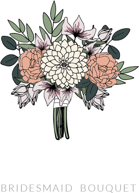 Elegant Bridesmaid Floral Bouquet PNG