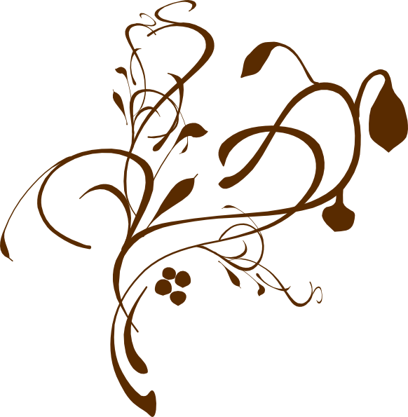 Elegant Brown Floral Design PNG