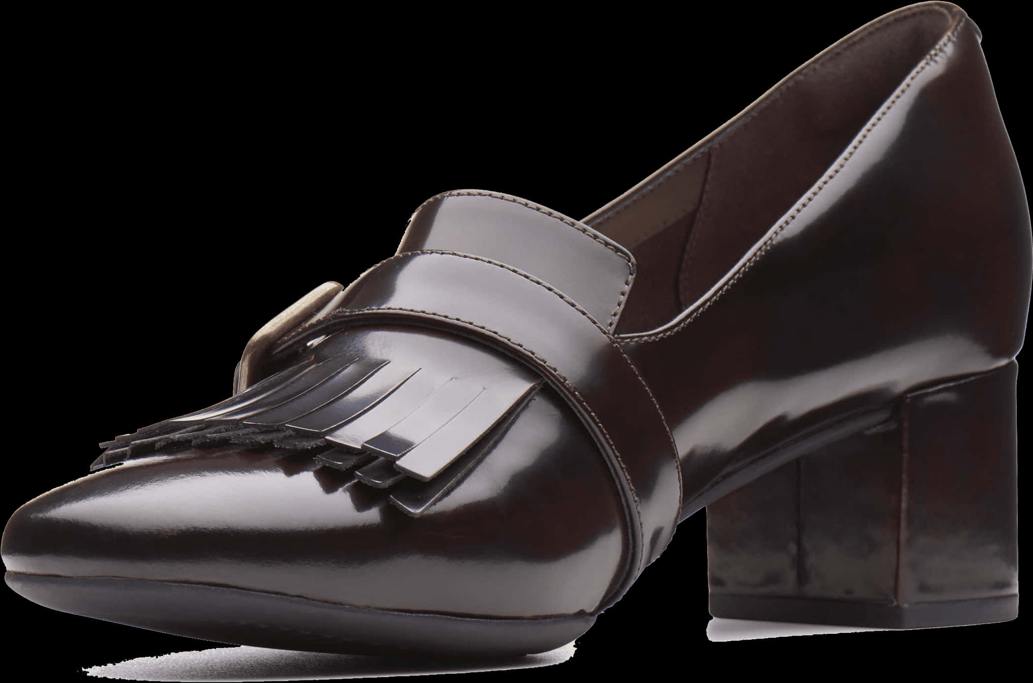 Elegant Brown Ladies Loafer Shoe PNG