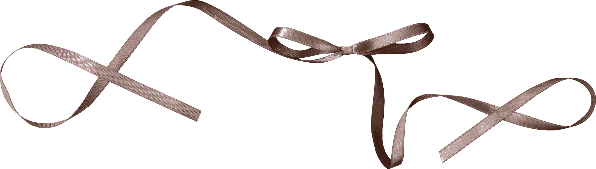 Elegant Brown Ribbon Bow PNG