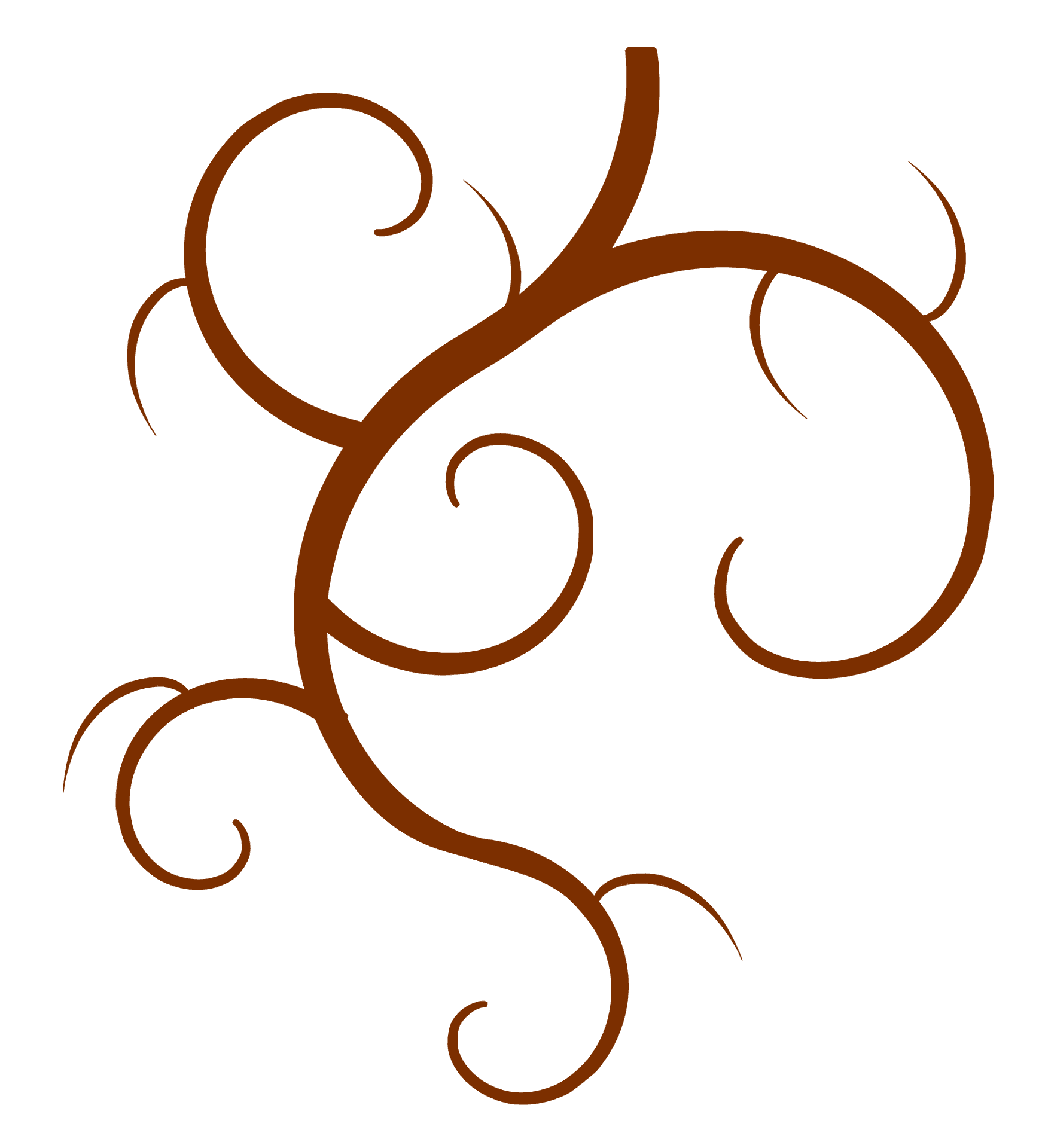 Elegant Brown Swirl Design PNG