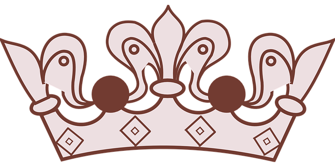 Elegant Brownand Beige Crown Graphic PNG