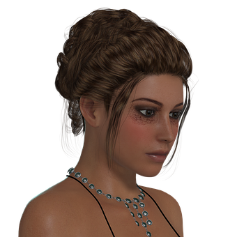 Elegant Brunette3 D Model PNG