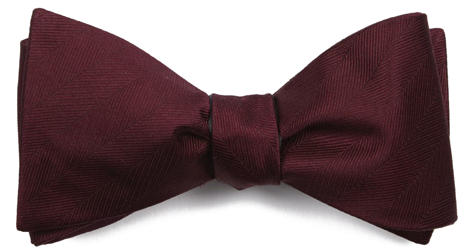 Elegant Burgundy Bow Tie PNG