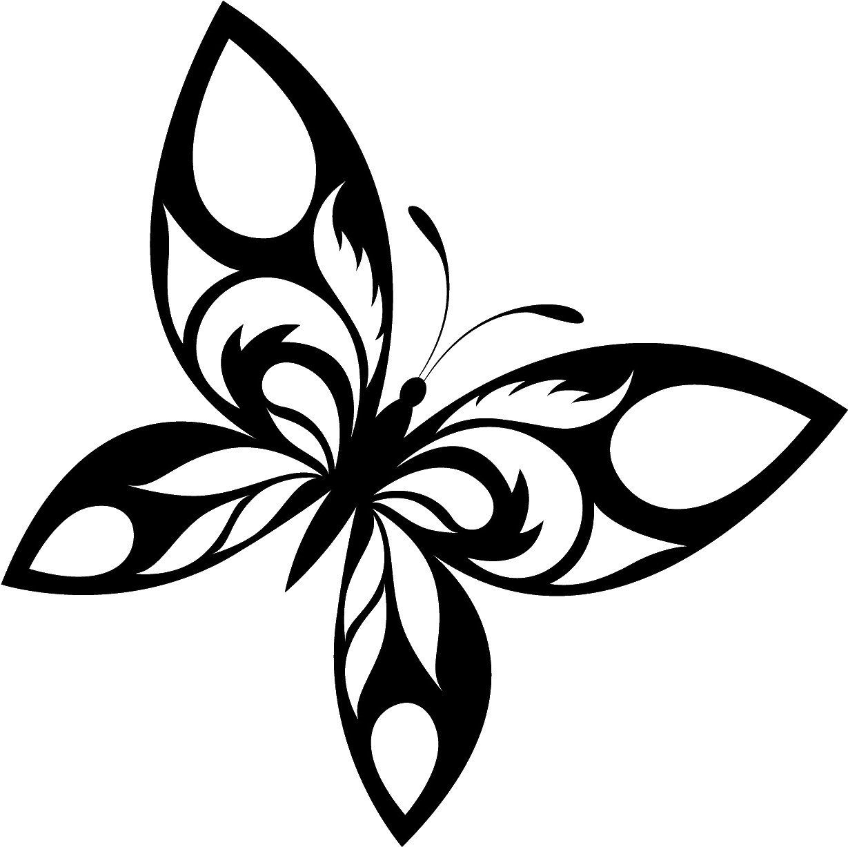 Elegant Butterfly Tattoo Design PNG