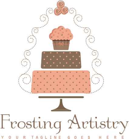 Elegant Cake Logo Design PNG