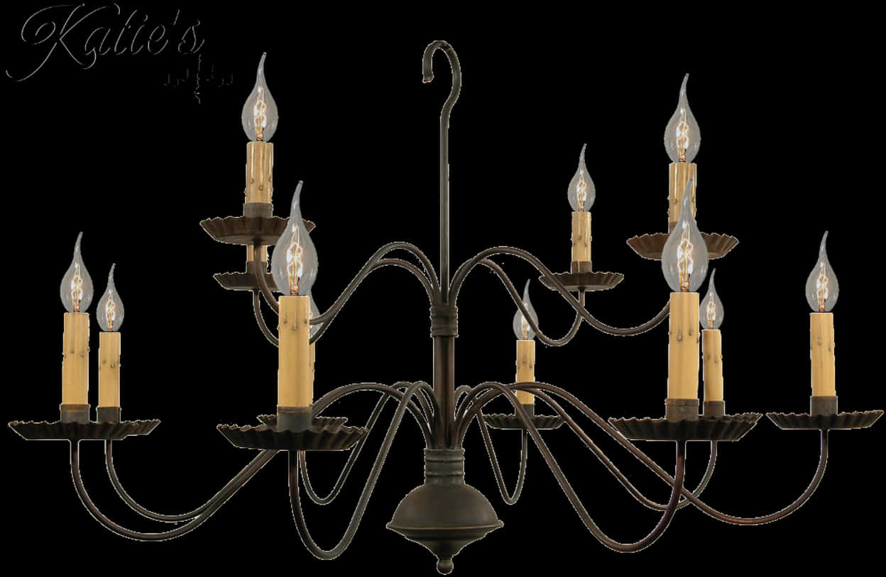 Elegant Candle Style Chandelier PNG