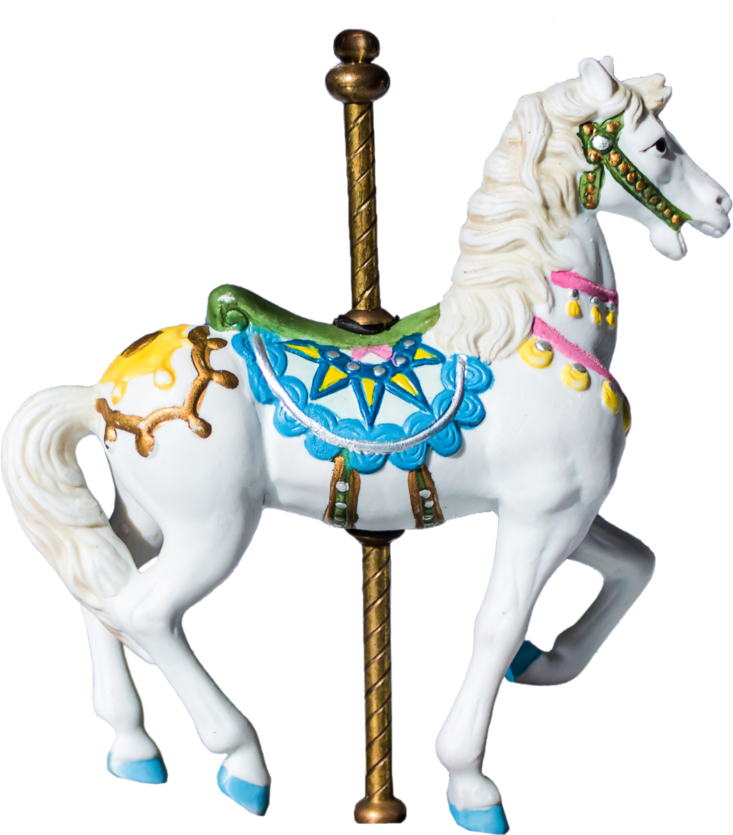 Elegant Carousel Horse Figurine PNG