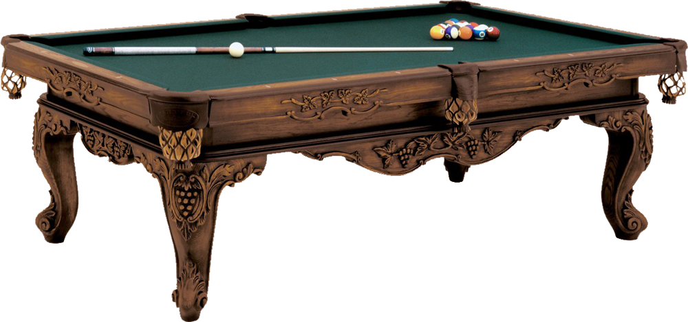 Elegant Carved Pool Table PNG