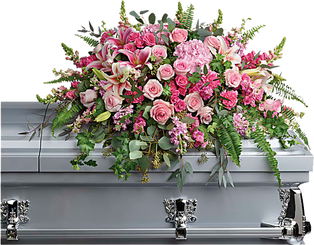 Elegant Casket Spray Funeral Flowers PNG