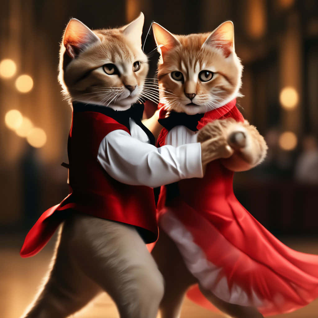 Elegante Katten Ballroom Dans Achtergrond