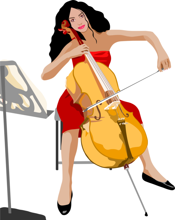 Elegant Cellist Performance PNG