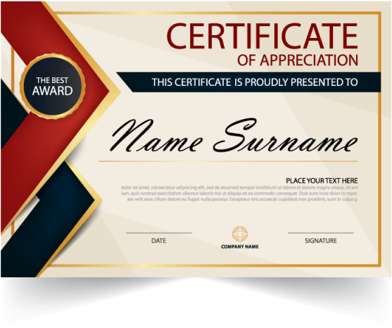 Elegant Certificateof Appreciation Template PNG