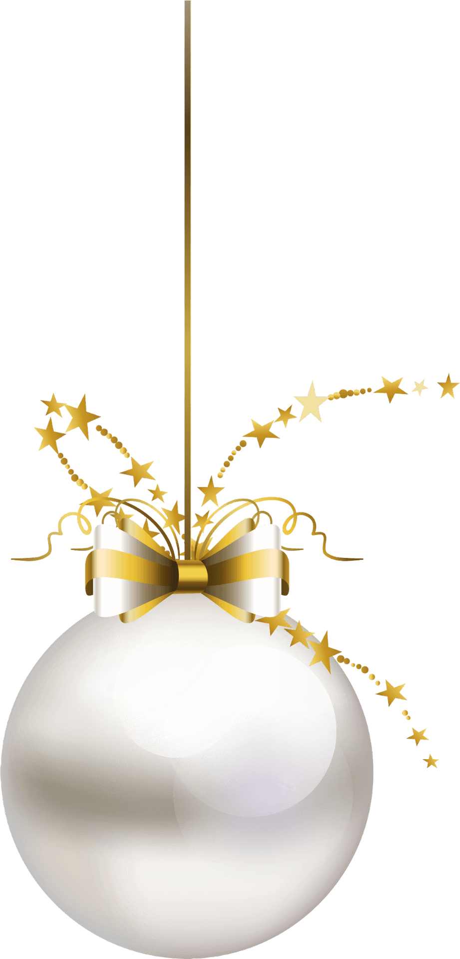 Elegant Christmas Ballwith Golden Bow PNG
