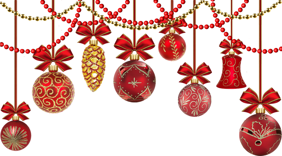 Elegant Christmas Ornaments Hanging PNG