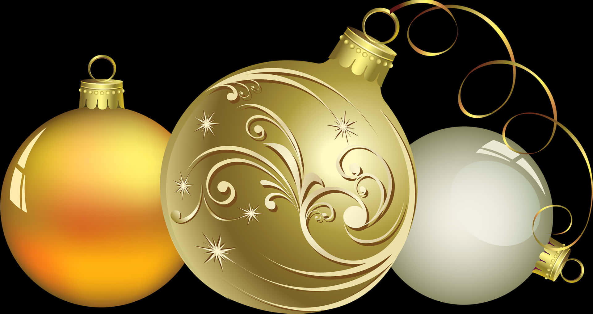 Elegant Christmas Ornaments PNG