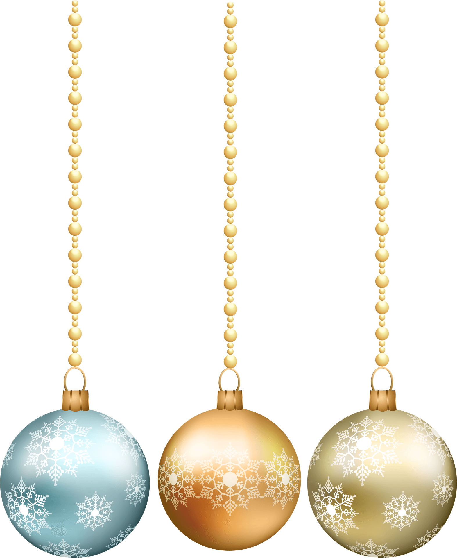 Elegant Christmas Ornaments PNG