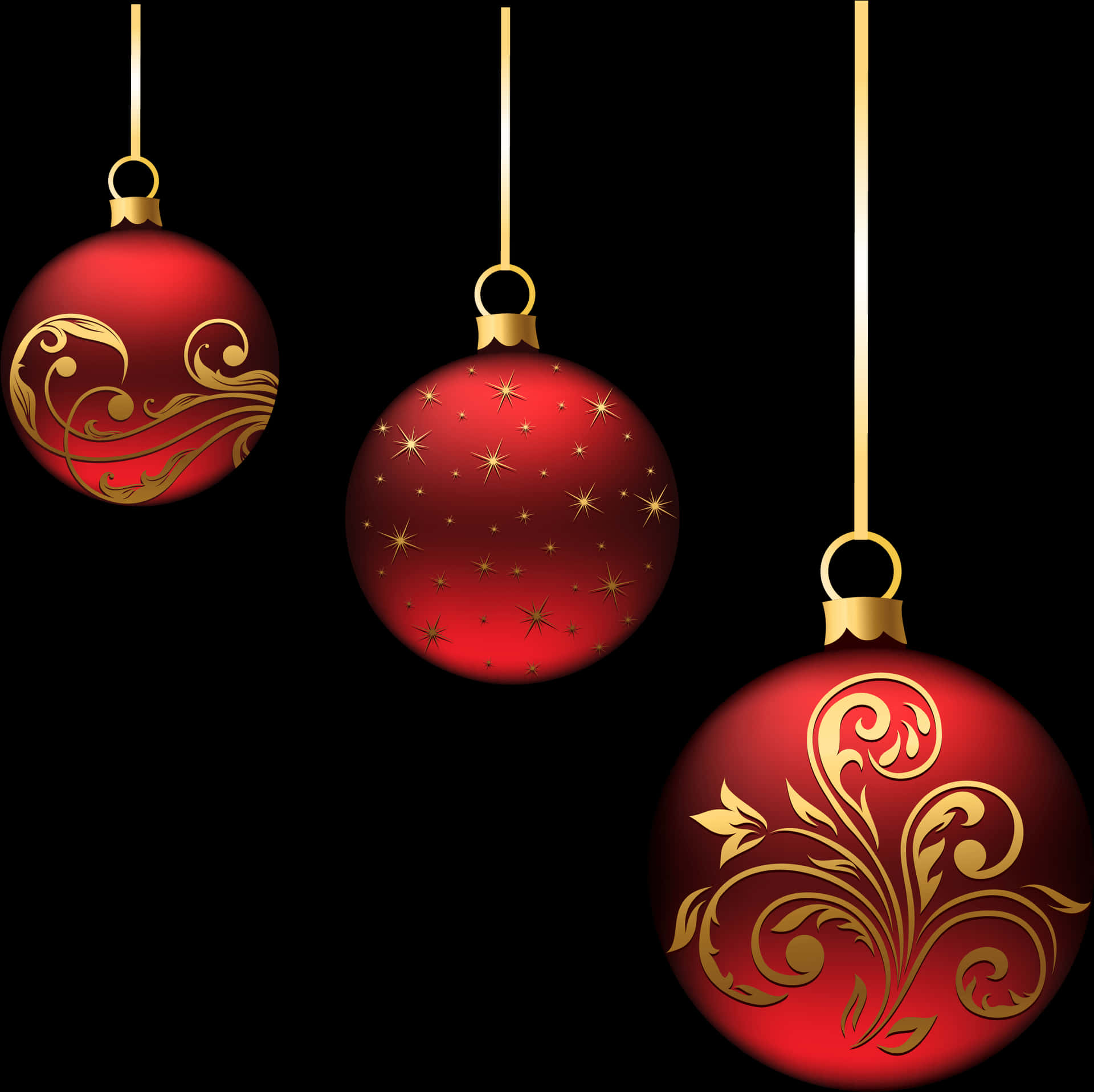 Elegant Christmas Ornaments PNG