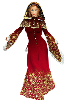 Elegant Christmas Robe Costume PNG