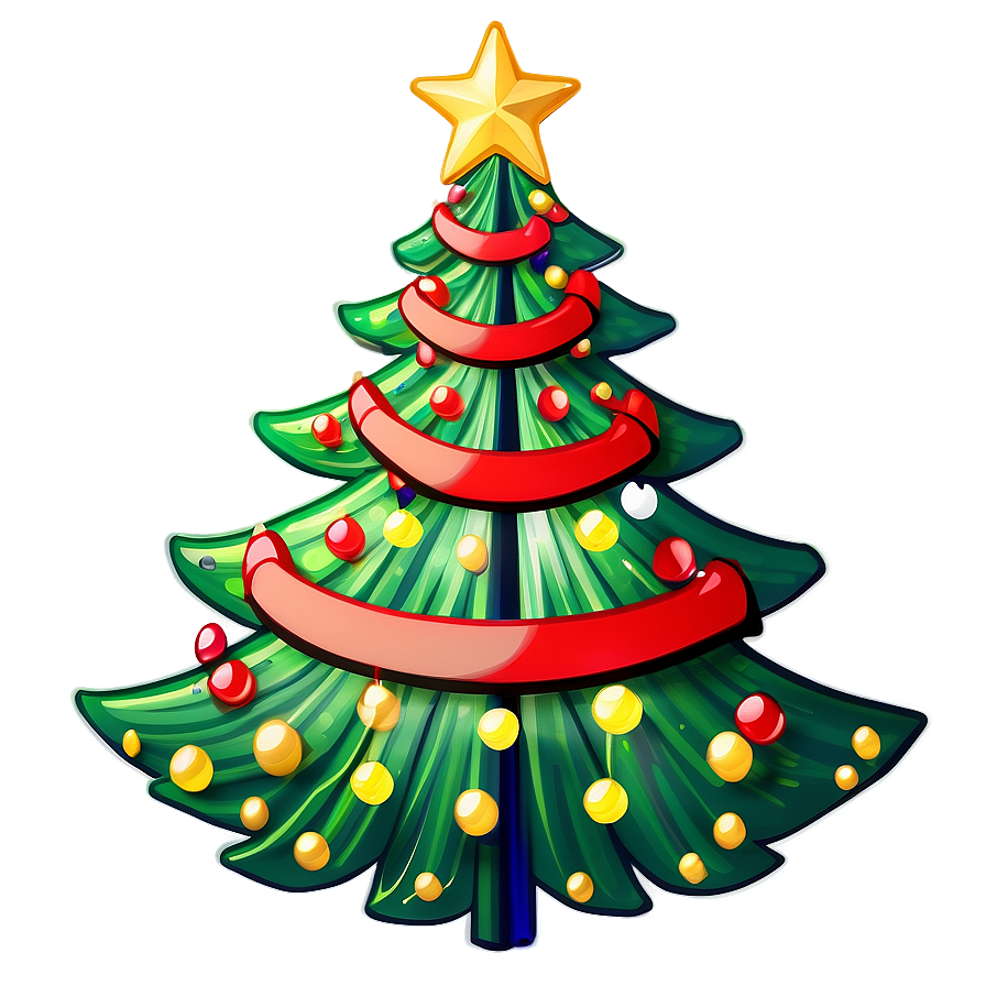 Elegant Christmas Tree Sketch Png Kvb92 PNG