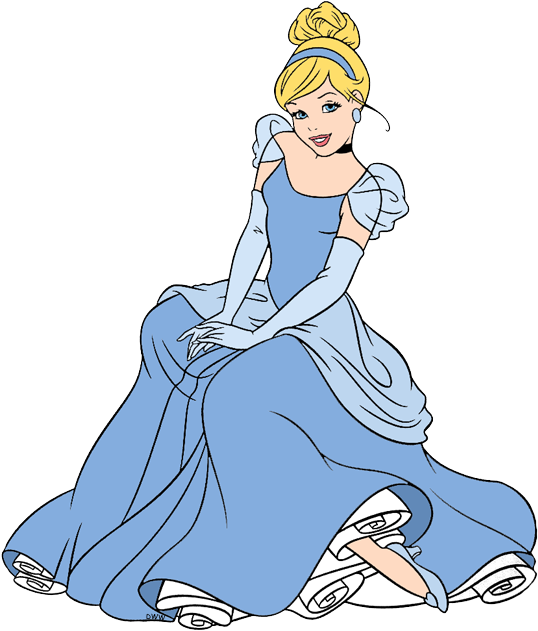 Elegant Cinderella Blue Dress PNG