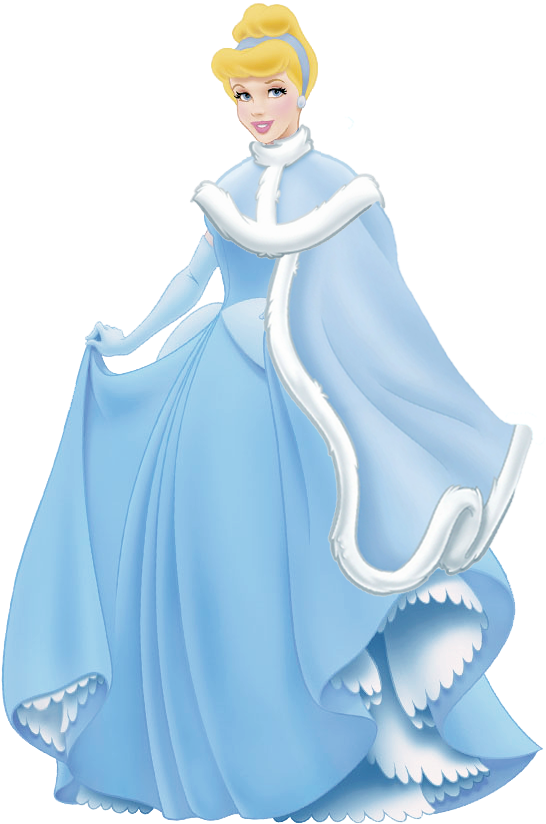 Elegant Cinderella Blue Gown PNG