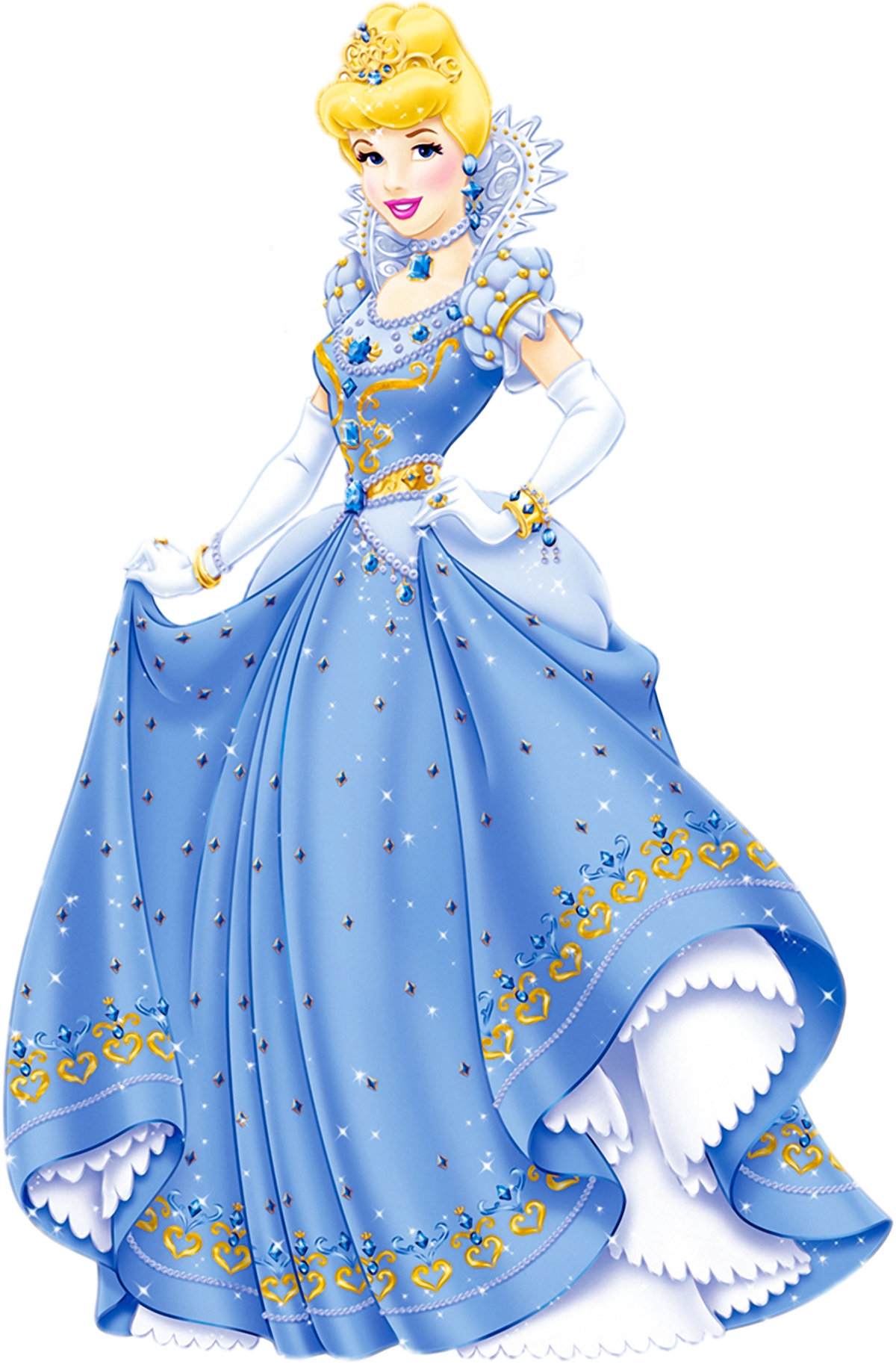 Elegant Cinderellain Blue Gown.png PNG