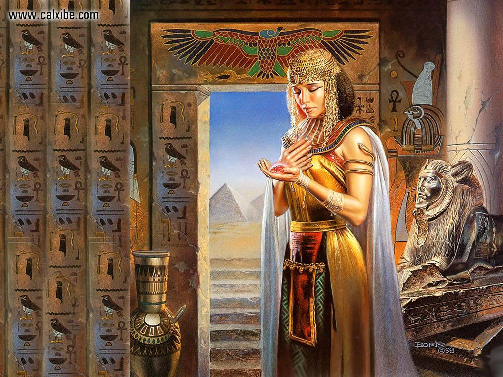 Elegant Cleopatra In Heart Of Egypt Wallpaper