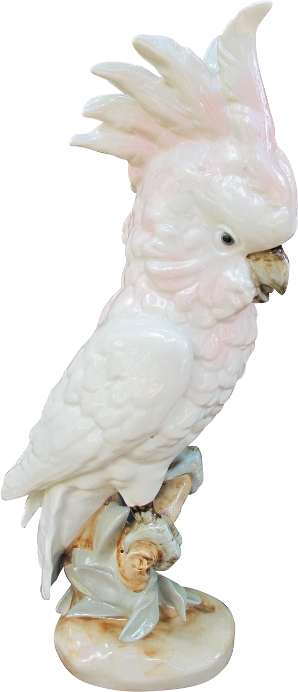 Elegant Cockatoo Sculpture PNG