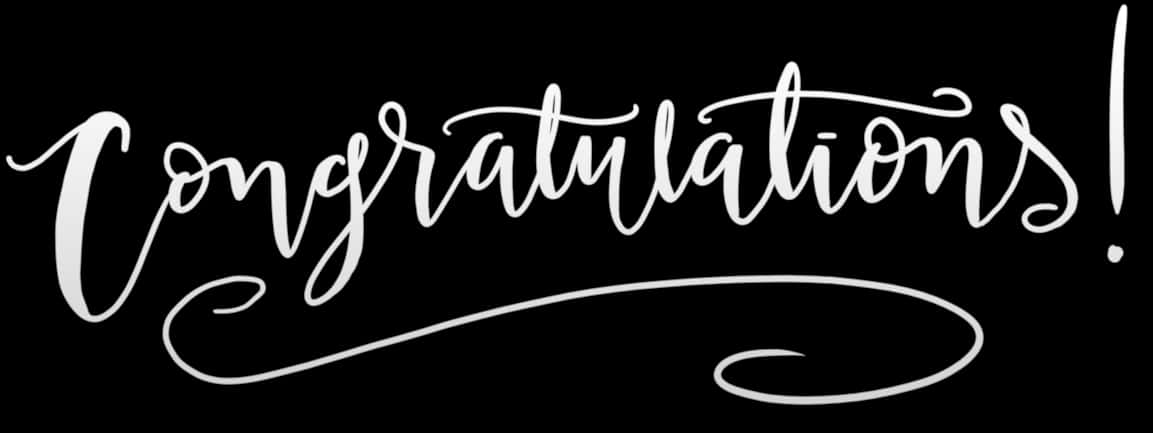 Elegant Congratulations Calligraphy PNG