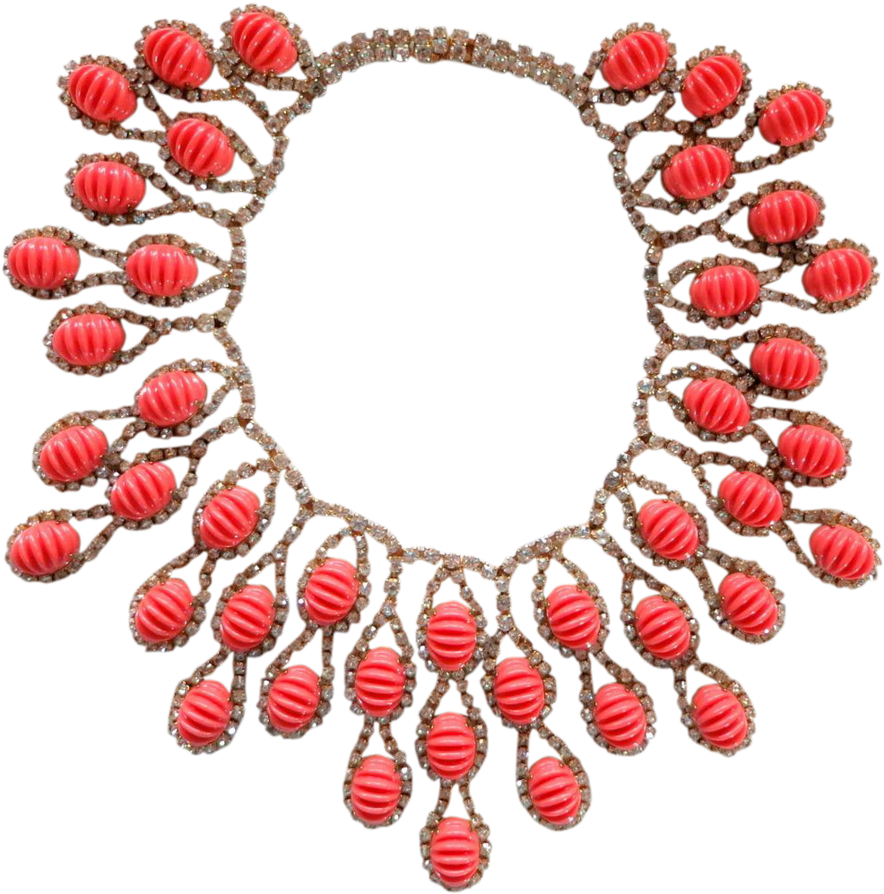Elegant Coraland Diamond Necklace PNG