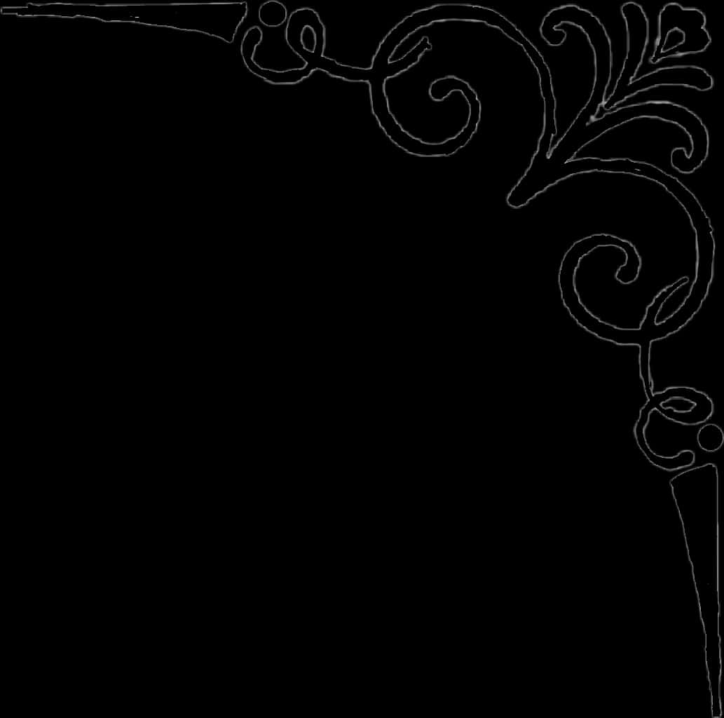 Elegant Corner Designs Black Background PNG