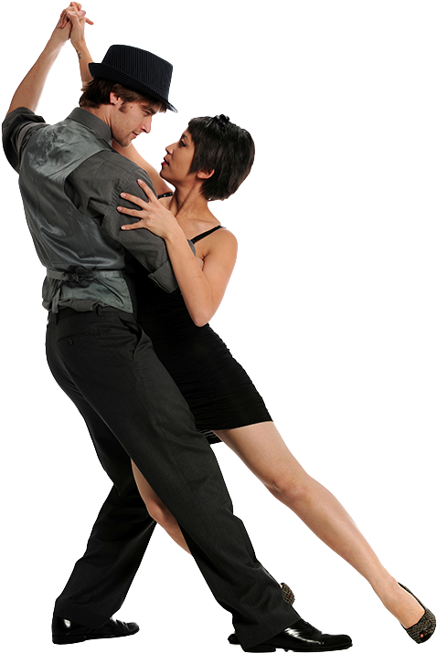 Elegant Couple Dancing Tango PNG