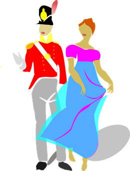 Elegant Couple Illustration PNG
