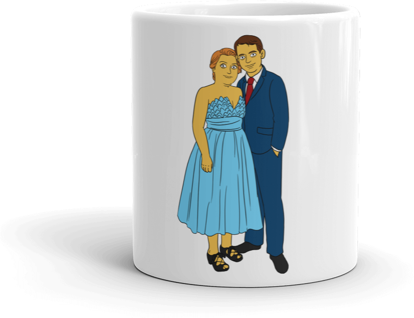 Elegant Couple Printed Mug PNG