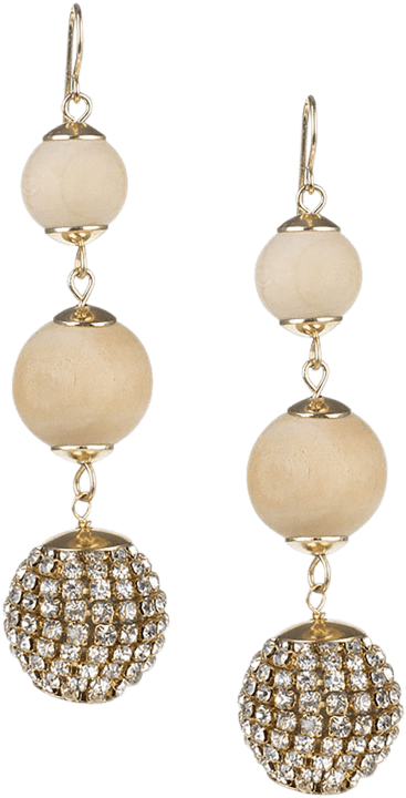Elegant Crystal Beaded Earrings PNG