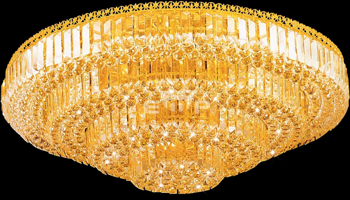 Elegant Crystal Chandelier Illuminated PNG