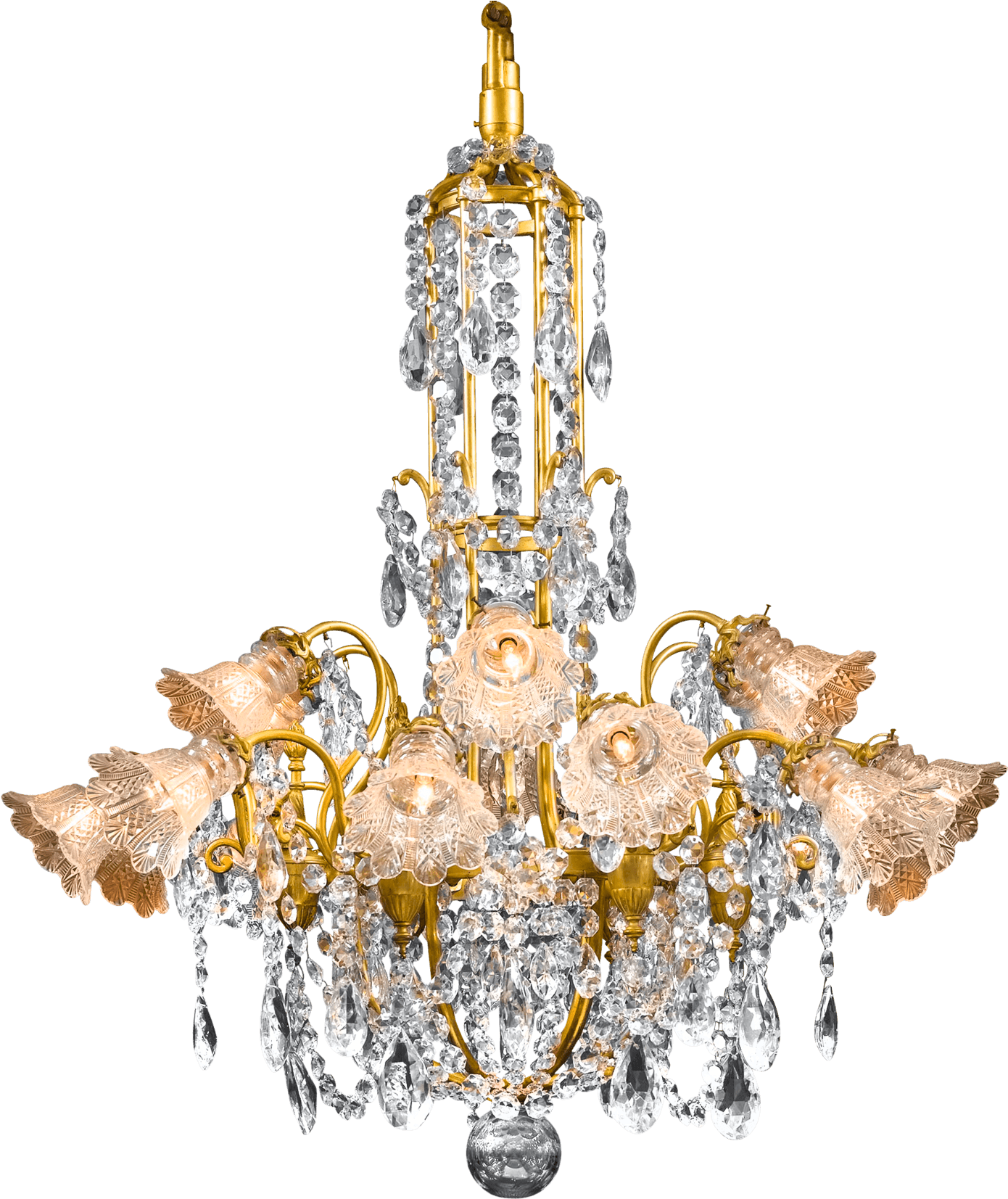 Elegant Crystal Chandelier Lighting PNG