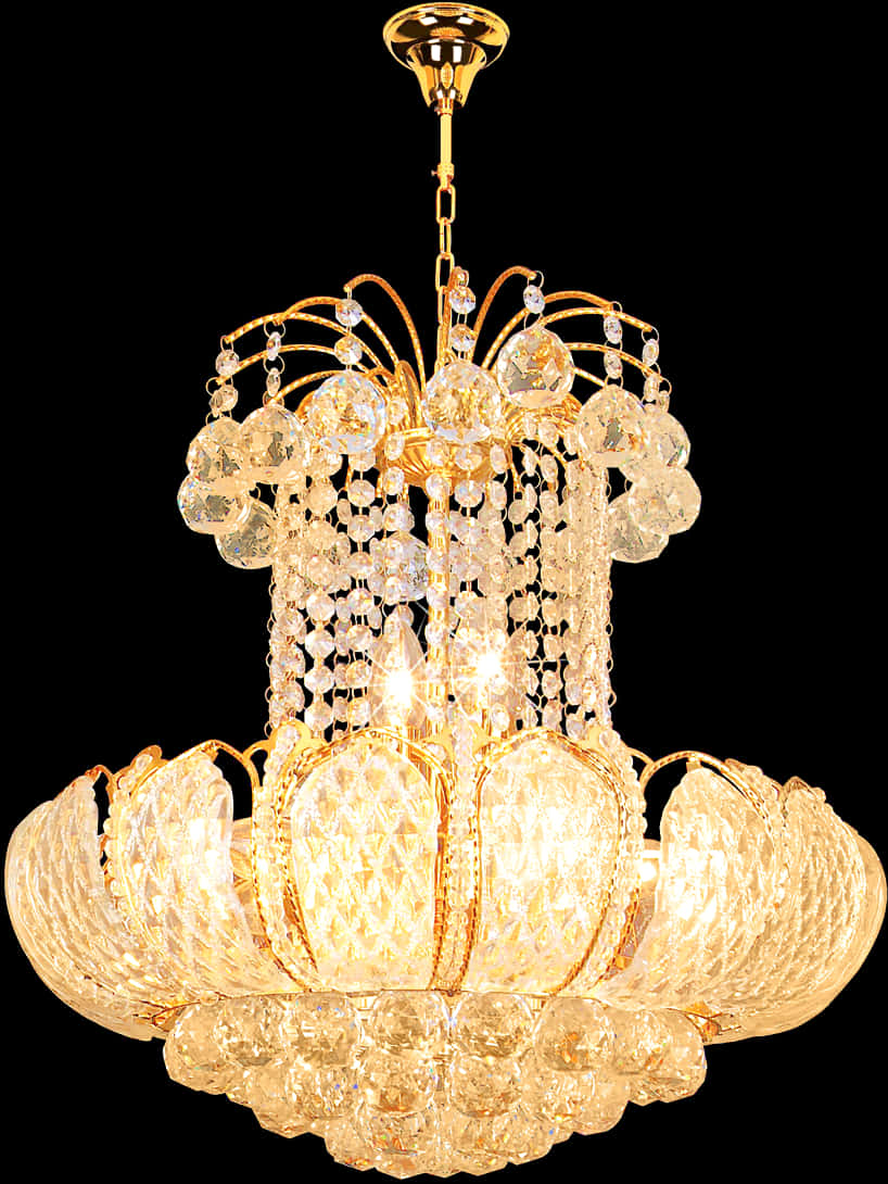 Elegant Crystal Chandelier Lighting PNG