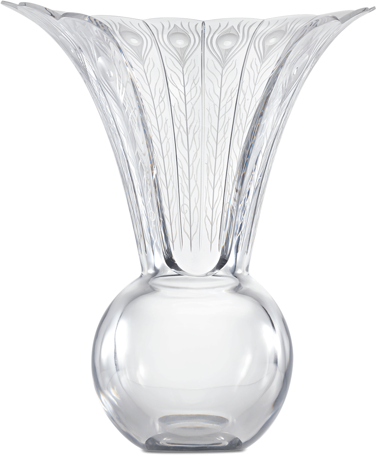 Elegant Crystal Vase Baccarat Design PNG