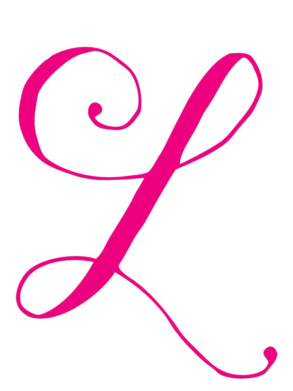 Elegant Cursive Pink Letter L